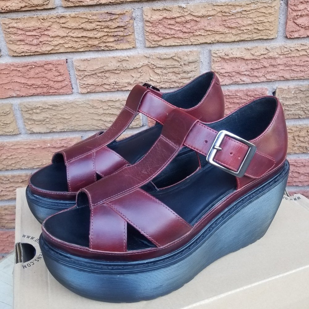 Dr. Martens Adaya Oxblood Mary Jane Platform Sandal